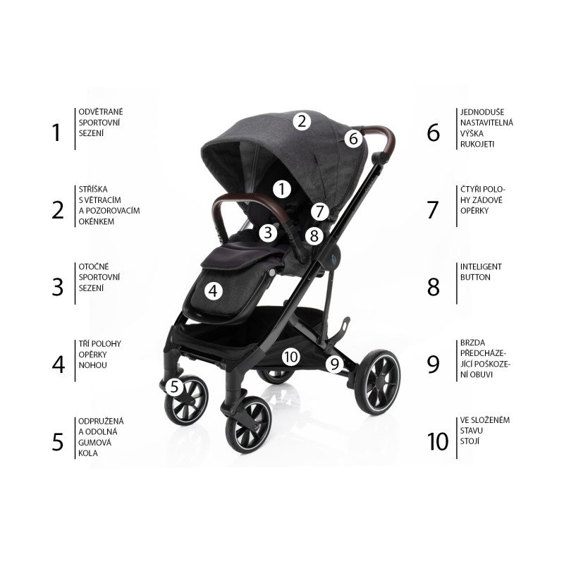 Set kočík Quest+ korba+ adaptéry+ autosedačka, Vulcan Black/Black
