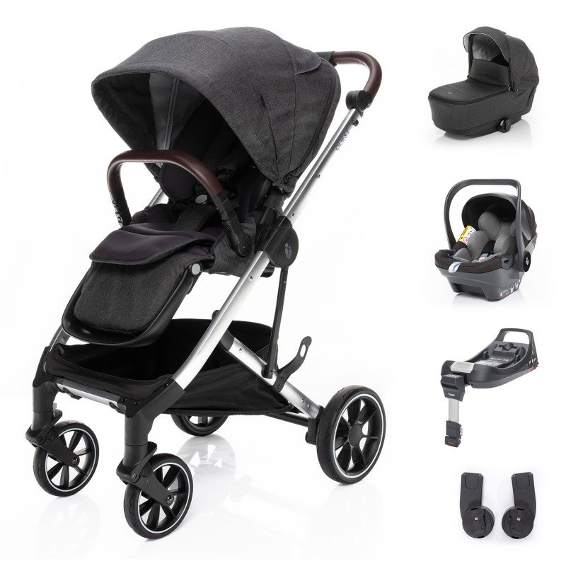 Set kočík Quest+ korba+ adaptéry+ autosedačka+ báza, Vulcan Black/Silver