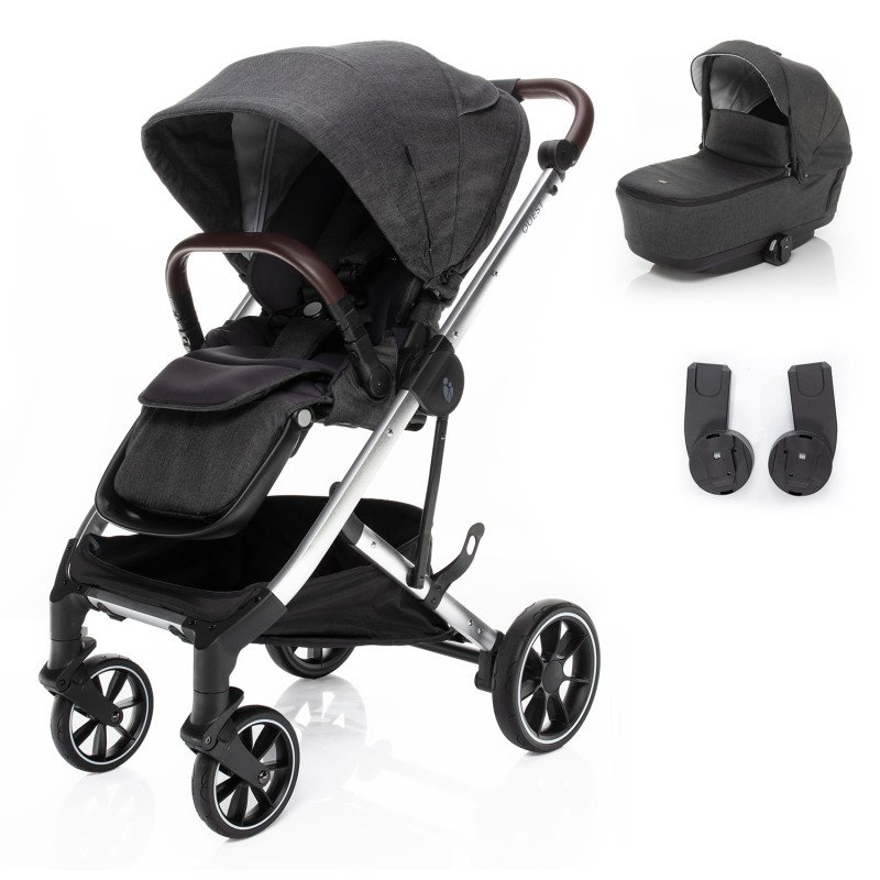 Set kočík Quest+ korba+ adaptéry, Vulcan Black/Silver