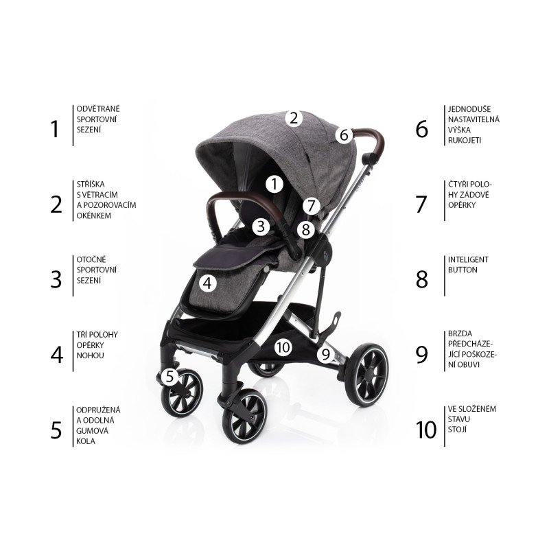 Set kočík Quest+ korba+ adaptéry+ autosedačka, Tornado Grey/Silver