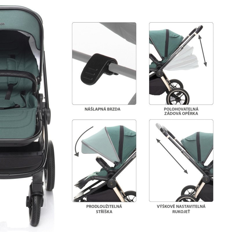 Set kočík Move Cross 2 + korba XL + adaptér, Granit Grey