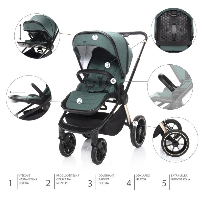 Set kočík Move Cross 2 + korba XL + adaptér, Granit Grey