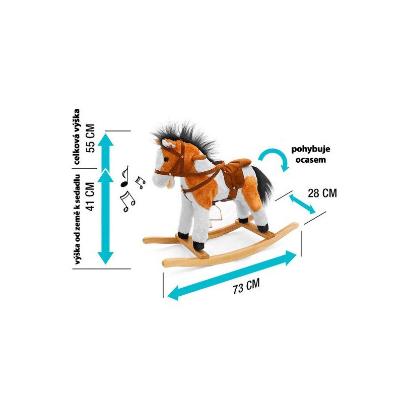 Hojdací koník s melódiou Milly Mally Jurášek tmavo hnedý