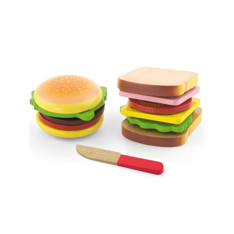 Detská drevená hračka Viga Hamburger a Sendvič