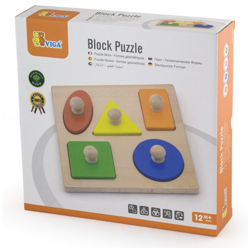 Detské vkladacie puzzle pečiatky Viga Tvary