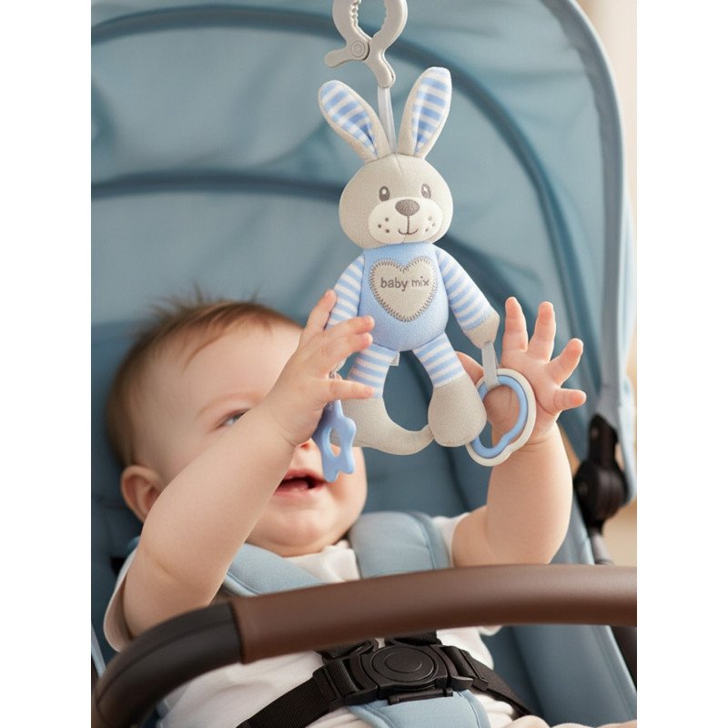 Plyšová hračka s vibráciou Baby Mix králik modrý