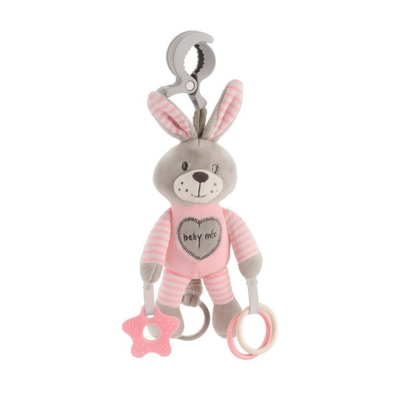 Plyšová hračka s vibráciou Baby Mix králik rúžový