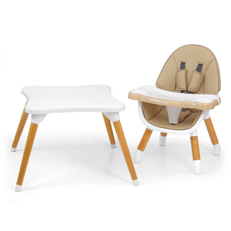 Jedálenská stolička Milly Mally 2v1 Malmo beige