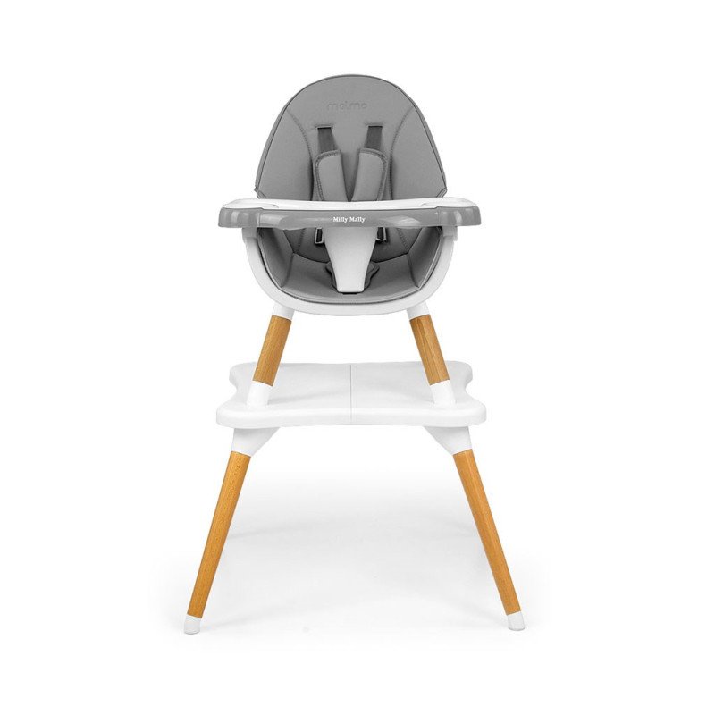 Jedálenská stolička Milly Mally 2v1 Malmo grey