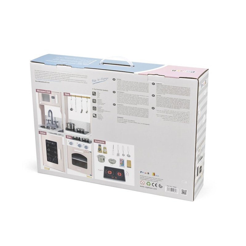 Detská drevená kuchynka Viga ružová