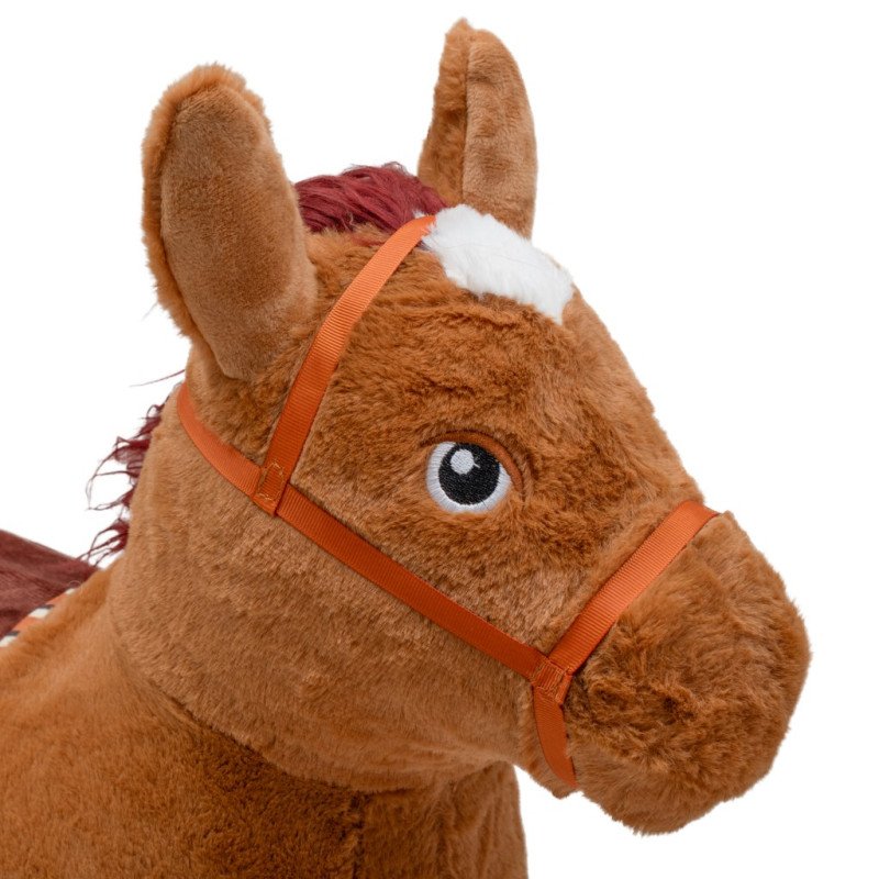 Plyšový skákací koník so zvukom Baby Mix hnedý