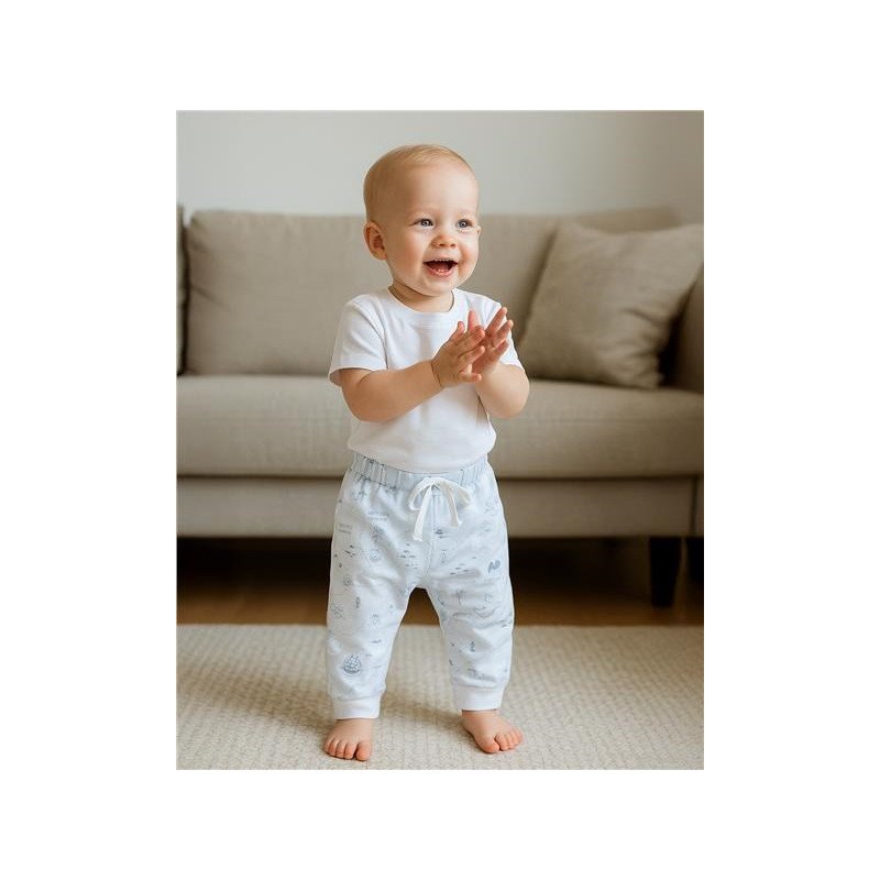 Detské bavlnené nohavice Jogger New Baby For Babies ocean