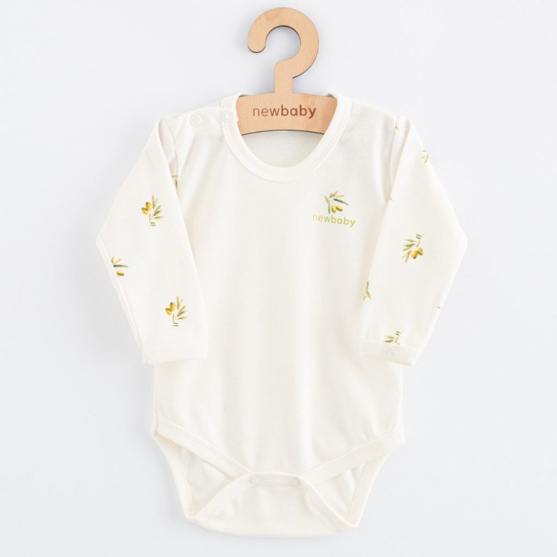 Dojčenské body s dlhým rukávom z organickej bavlny New Baby Olivy