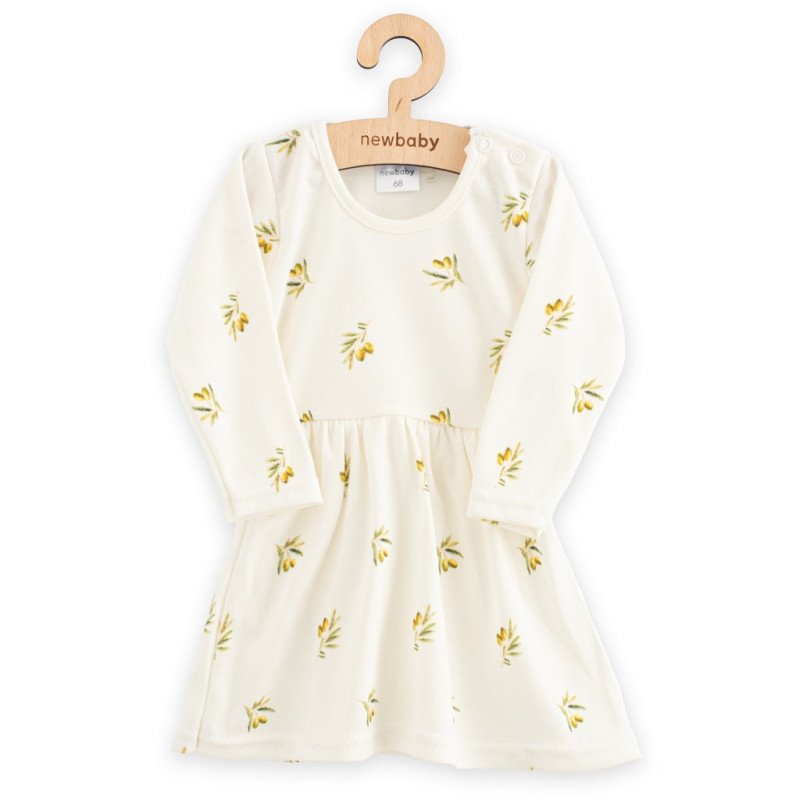 Dojčenské šaty z organickej bavlny s dlhým rukávom New Baby Olivy