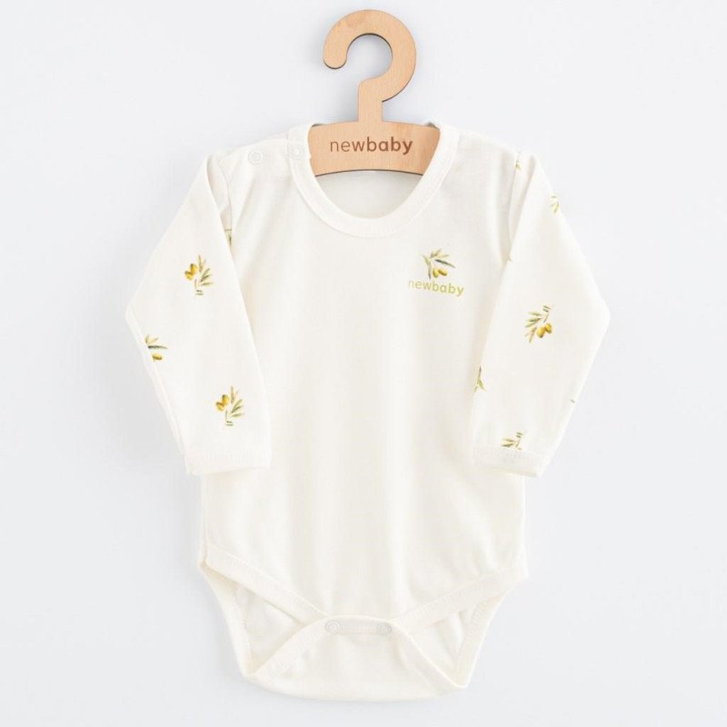 Dojčenské body s dlhým rukávom z organickej bavlny New Baby Olivy
