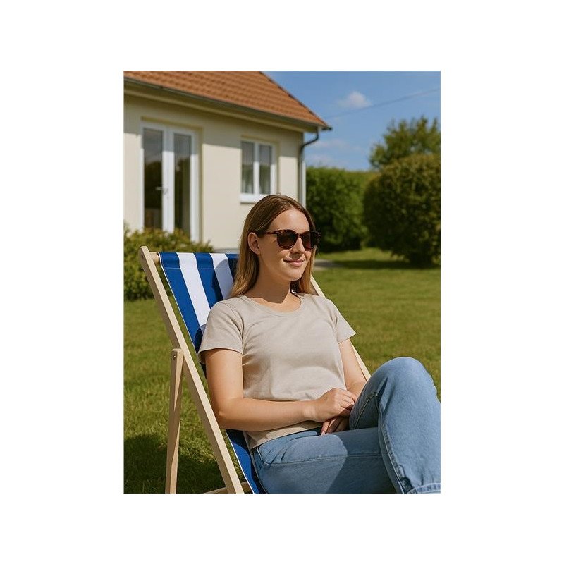 Záhradné ležadlo plážové skladacie Baby Mix modro-biele