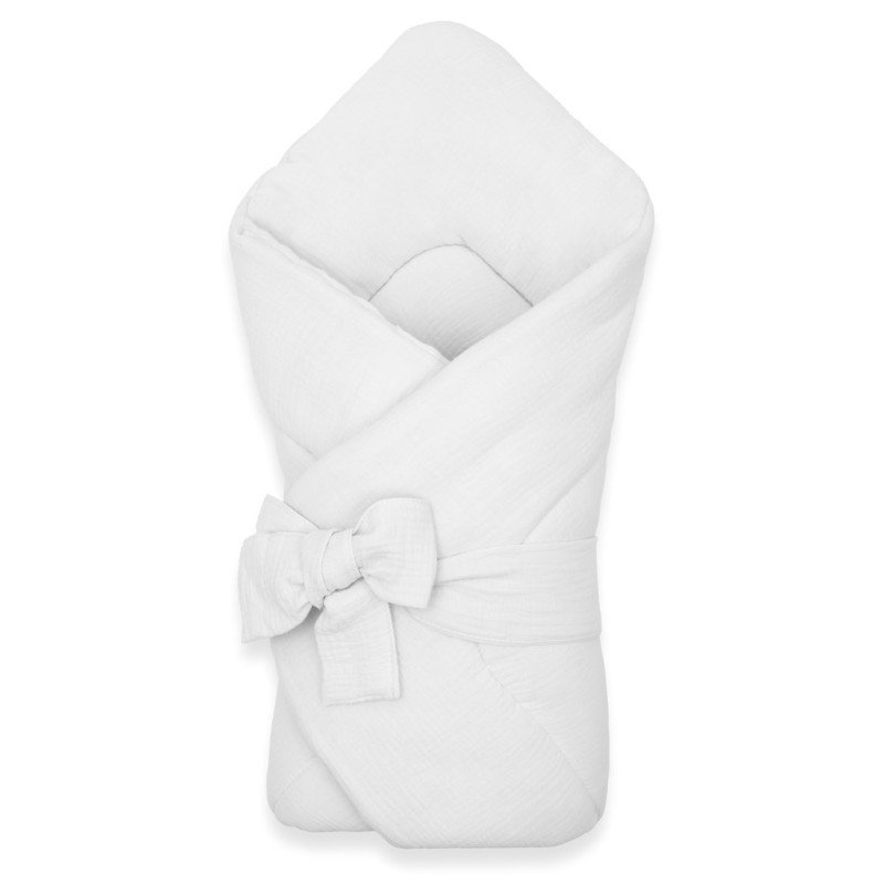 Mušelínová šnurovacia zavinovačka New Baby white