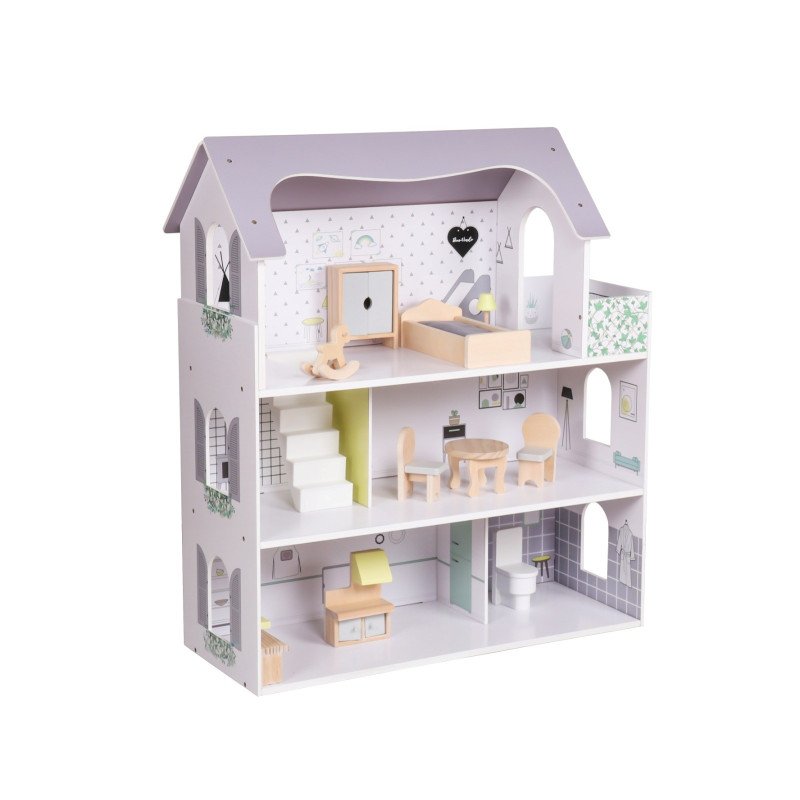 Drevený domček pre bábiky Rose Montessori Baby Mix