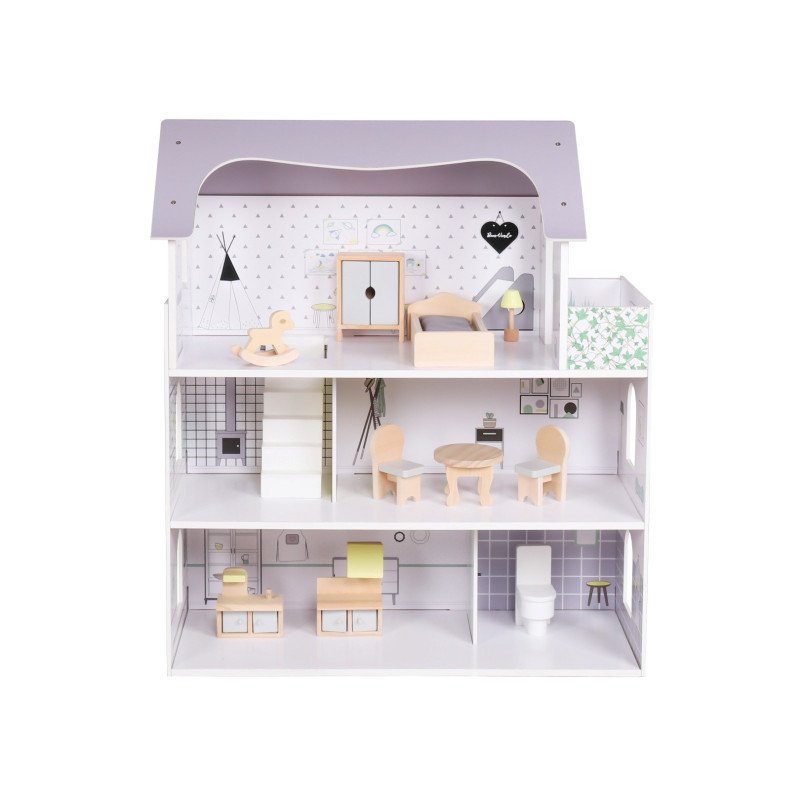 Drevený domček pre bábiky Rose Montessori Baby Mix