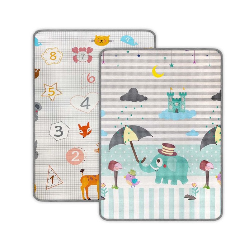 Obojstranná penová podložka Milly Mally Kinder  Digits and Elephant  178x120 cm