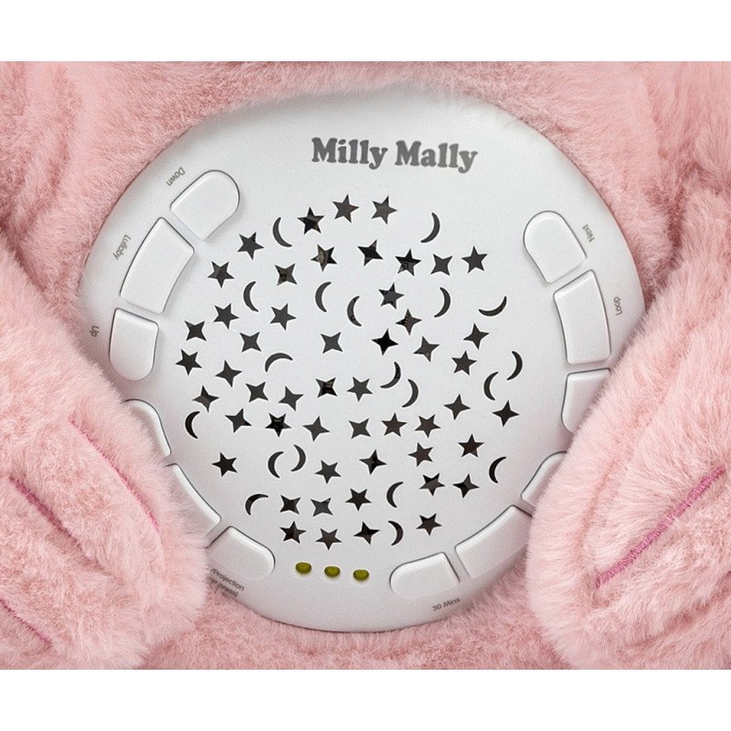 Plyšový zaspávačik medvedík s projektorom Milly Mally Bear pink