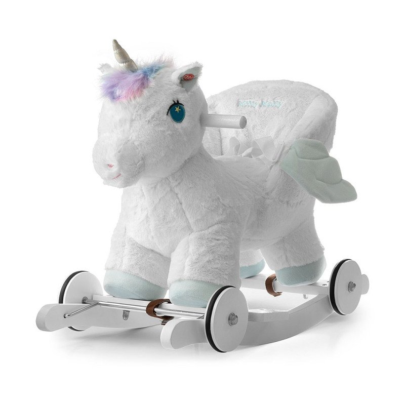 Hojdací koník s melódiou a kolieskami Milly Mally Polly Jednorožec