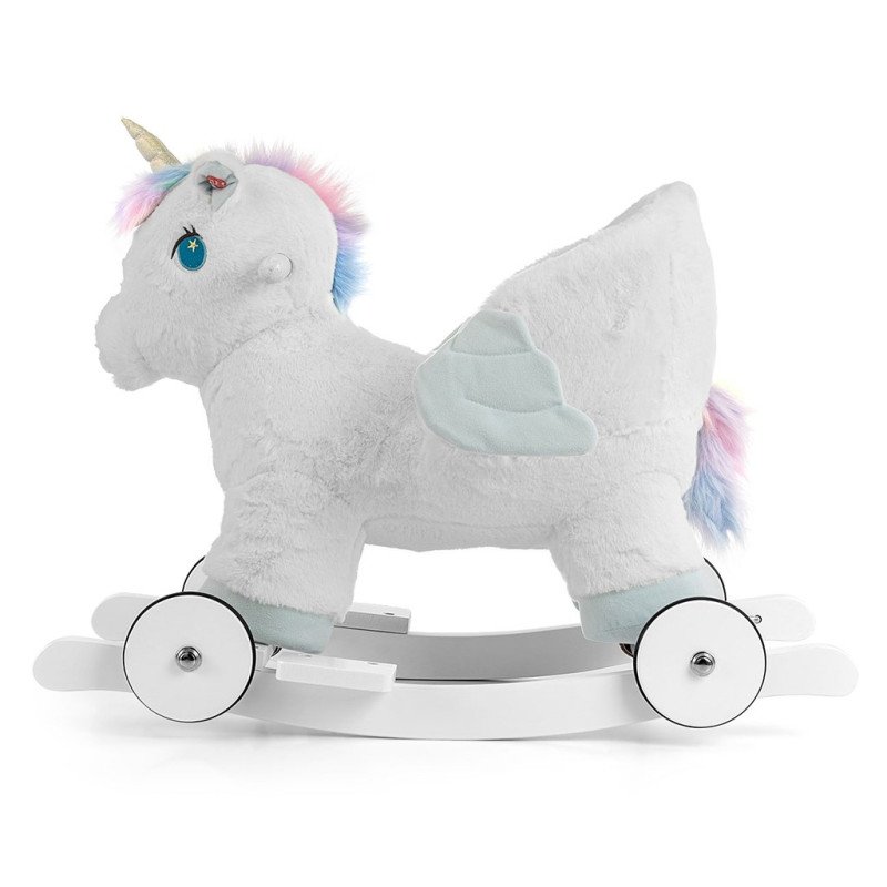 Hojdací koník s melódiou a kolieskami Milly Mally Polly Jednorožec