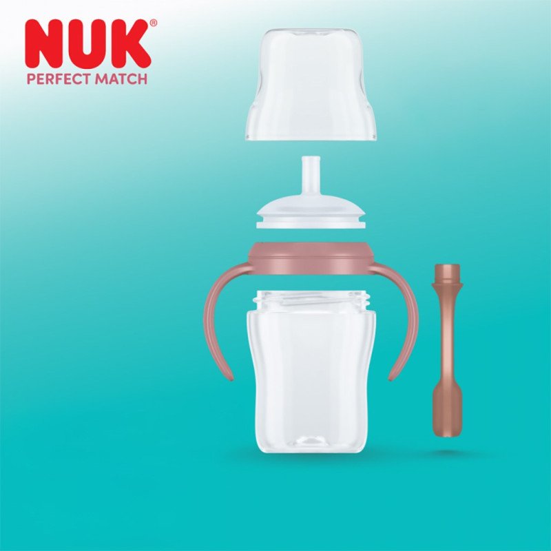 Kojenecká fľaša NUK Perfect Match na učenie so slamkou BEAR150 ml