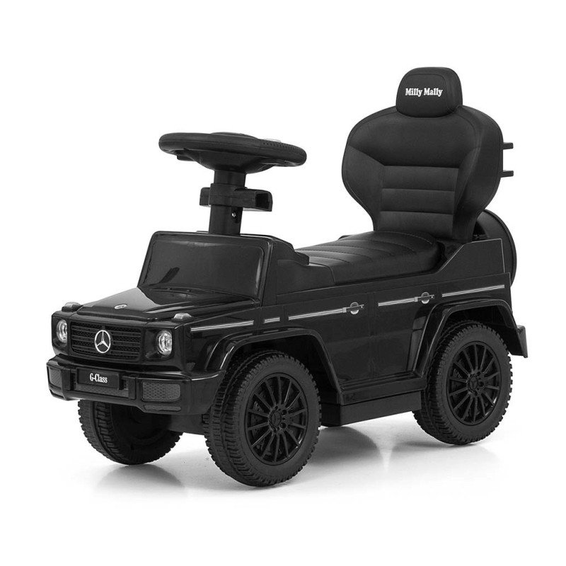 Detské odrážadlo s vodiacou tyčou MERCEDES G350d Milly Mally čierne