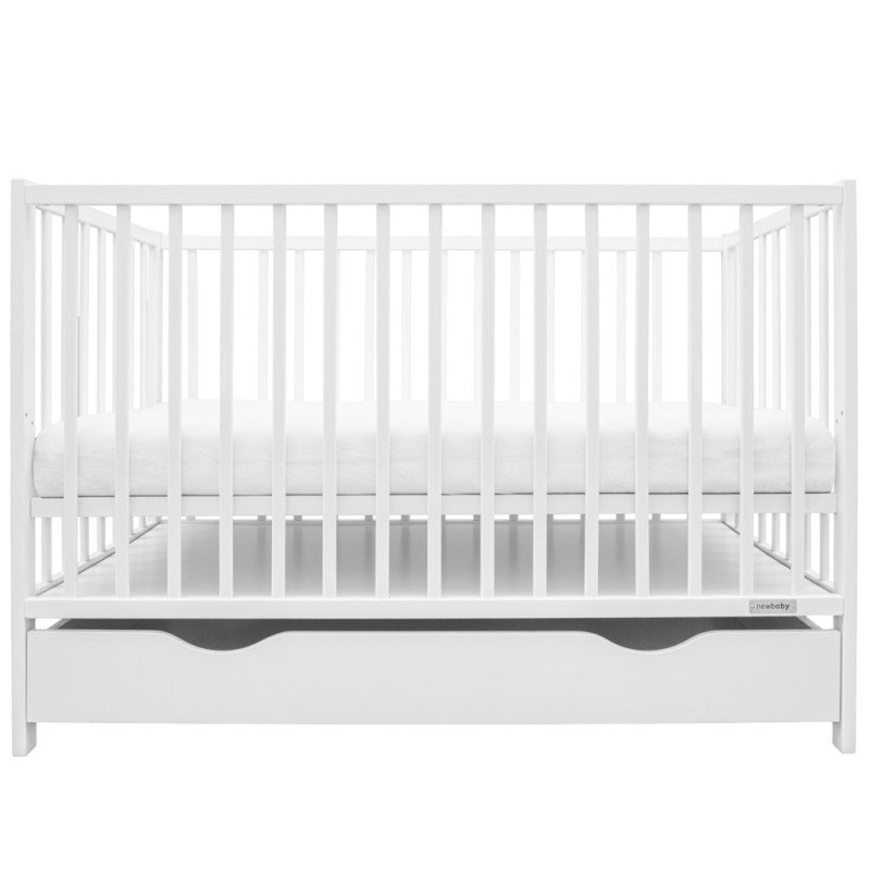 Detská postieľka so šuplíkom New Baby BASIC biela