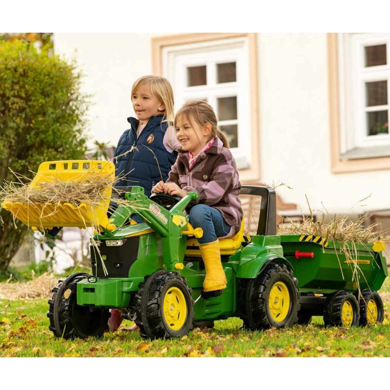 Sklápací traktorový príves Rolly Toys John Deere Halfpipe zelený