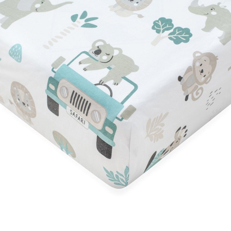 Bavlnené prestieradlo do postieľky New Baby Safari II 120x60 cm