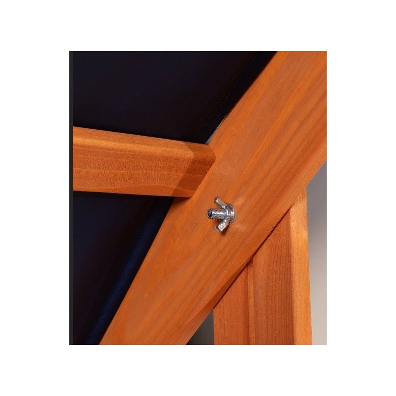 Detské drevené uzatvárateľné pieskovisko s lavičkami a strieškou Baby Mix 120x120 cm sivé