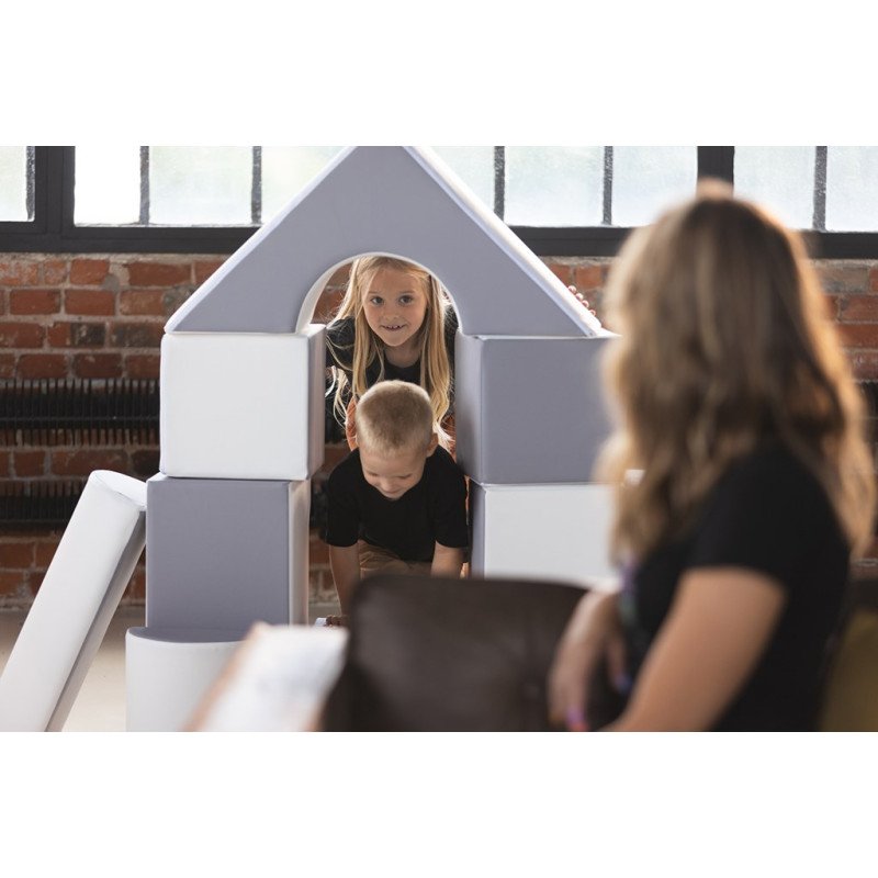 Penové kocky-obria stavebnica 11 ks white-blue