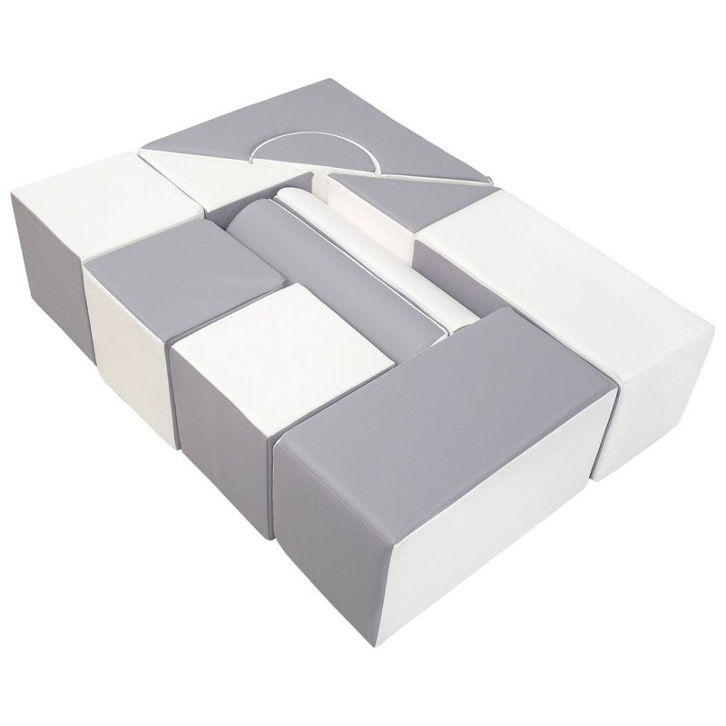 Penové kocky-obria stavebnica 11 ks white-grey
