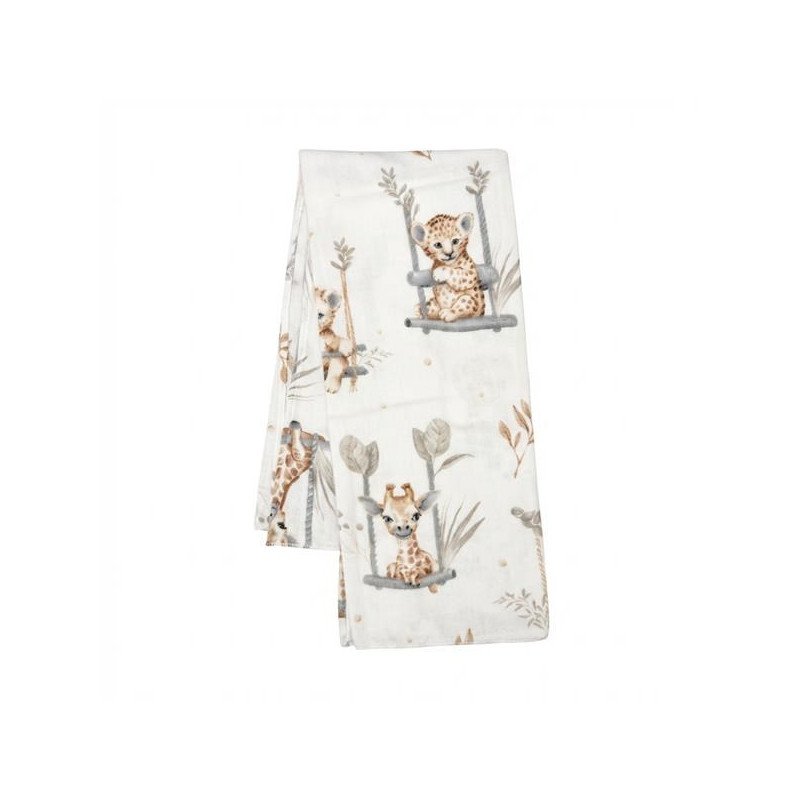 Flanelová plienka s potlačou New Baby ZOO beige