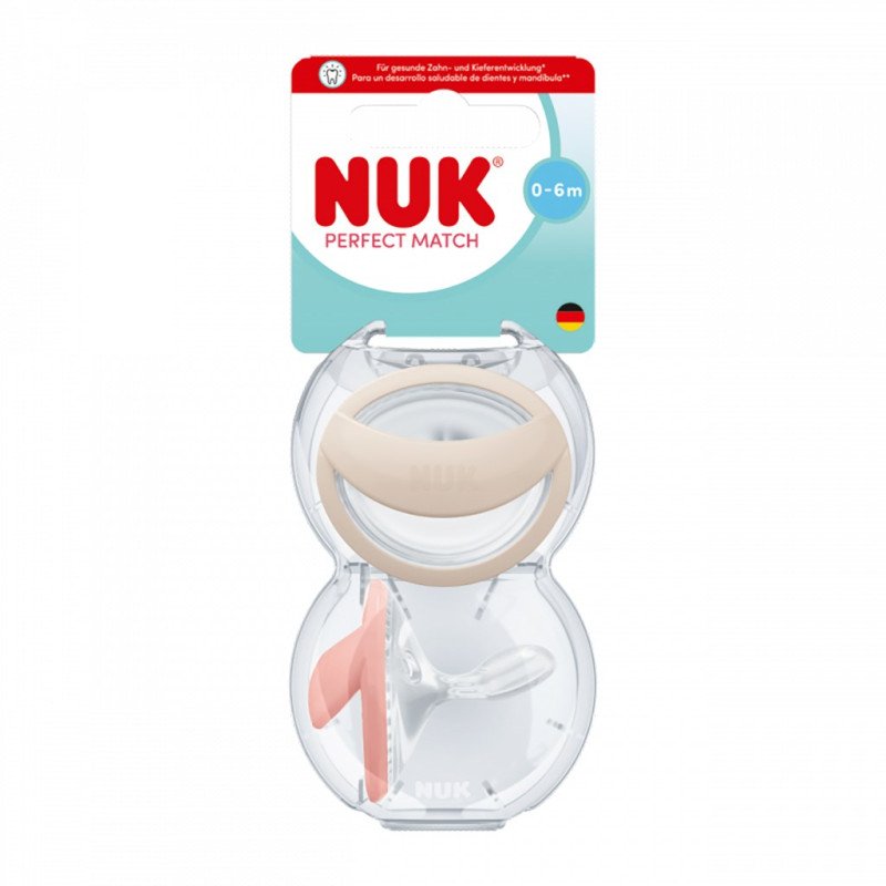 Cumlík NUK Perfect Match 0-6m 2 ks beige/red