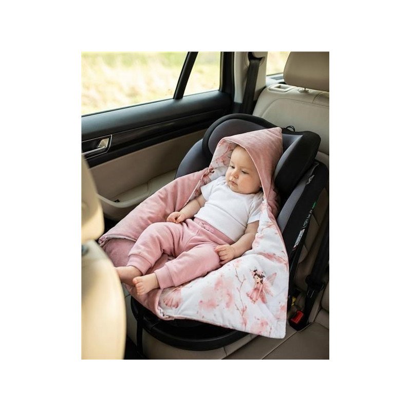 Zateplená zavinovačka do autosedačky New Baby Love Teddy Bear pink