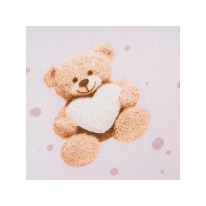 Bavlnené prestieradlo do kočíka New Baby Love Teddy Bear pink 35x75 cm