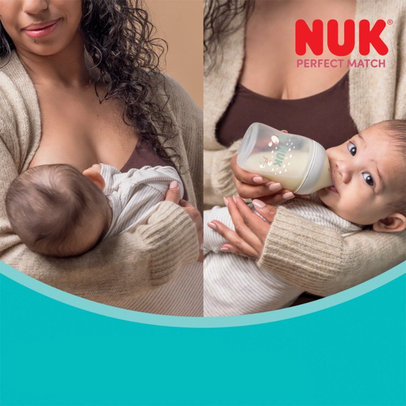 Dojčenská fľaša NUK Perfect Match Temperature Control 150 ml Hippo