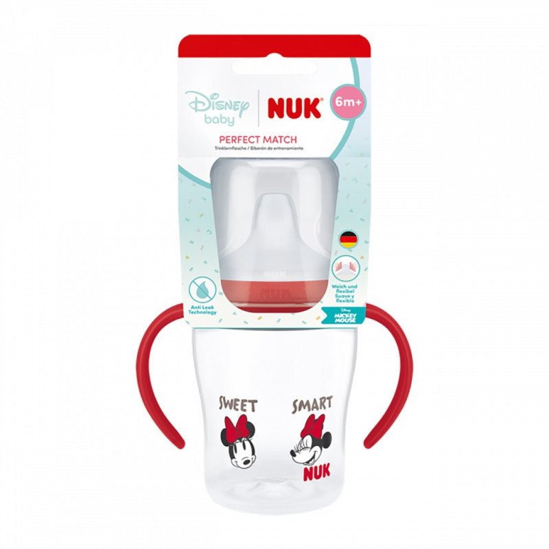 Dojčenská fľaša na učenie NUK Perfect Match DISNEY Minnie red 150 ml