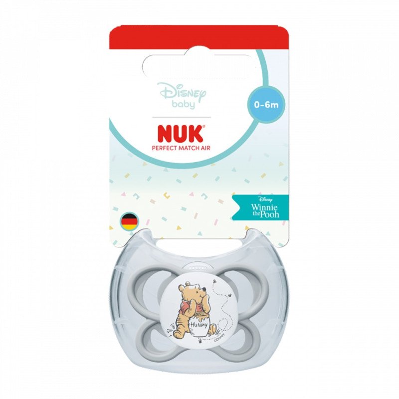 Cumlík NUK Perfect Match Air Disney Medvedík Pú  0–6 mesiacov grey