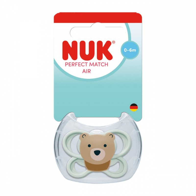 Dojčenský cumlík  NUK Perfect Match Air BEAR 0-6m 1ks box
