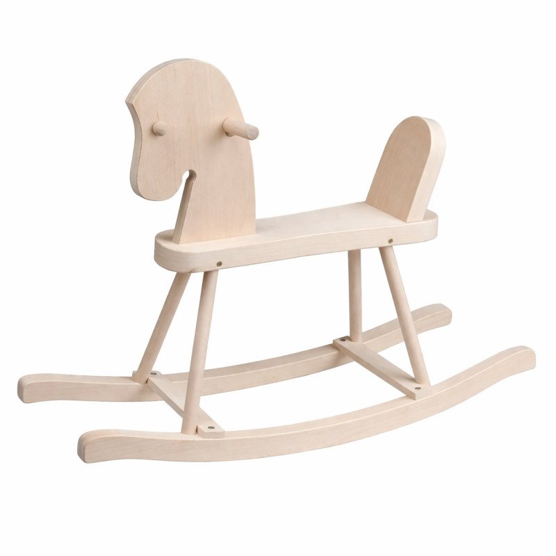Drevený hojdací koník pre deti Baby Mix prírodný