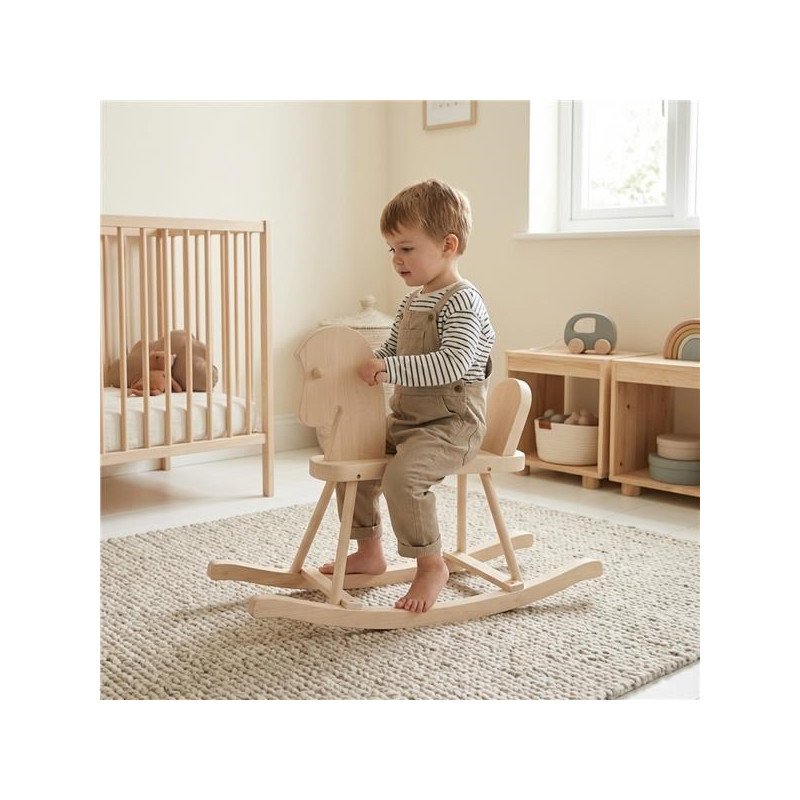 Drevený hojdací koník pre deti Baby Mix prírodný