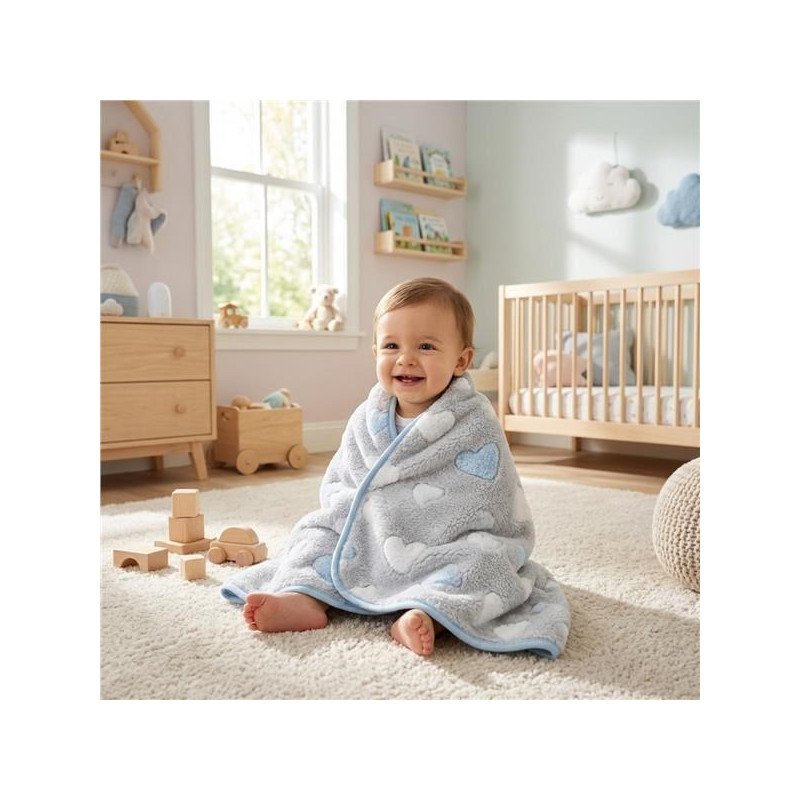 Detská deka New Baby 80x90 heart blue