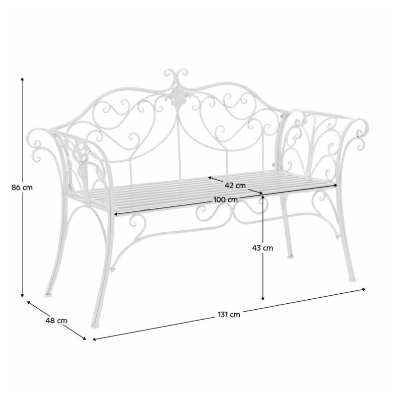 Kondela Záhradná lavička, biela, ETELIA NEW