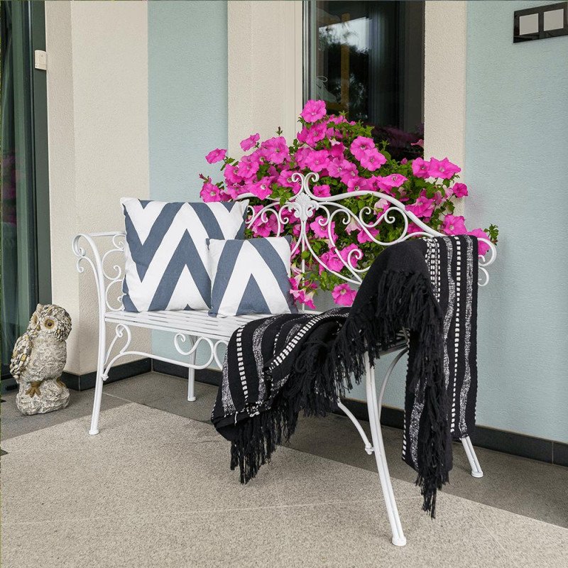 Kondela Záhradná lavička, biela, ETELIA NEW