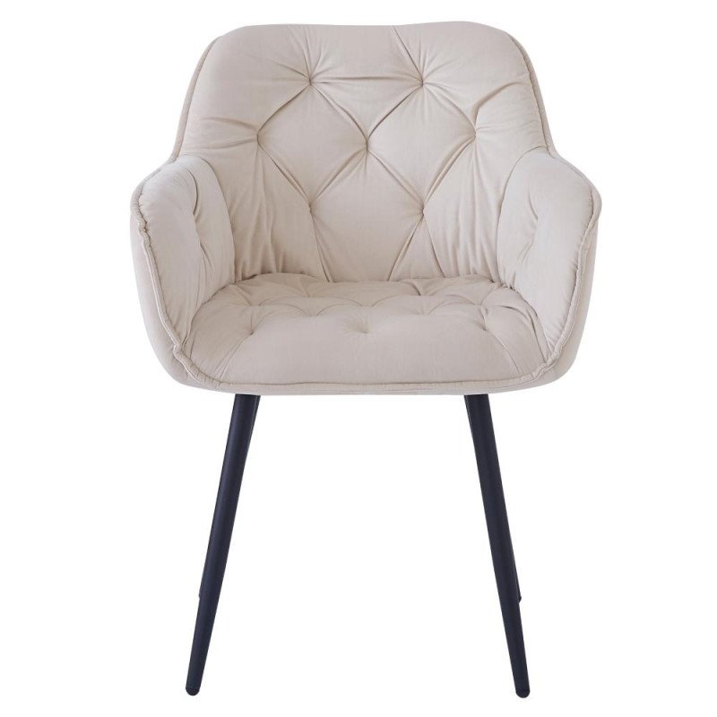 Kondela Dizajnové kreslo, béžová Velvet látka, FEDRIS NEW