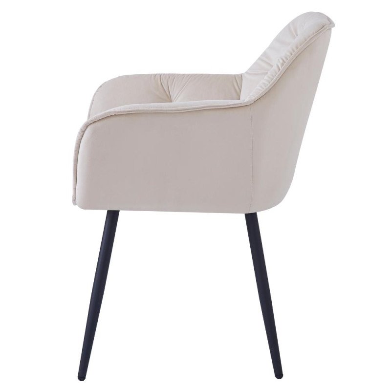 Kondela Dizajnové kreslo, béžová Velvet látka, FEDRIS NEW